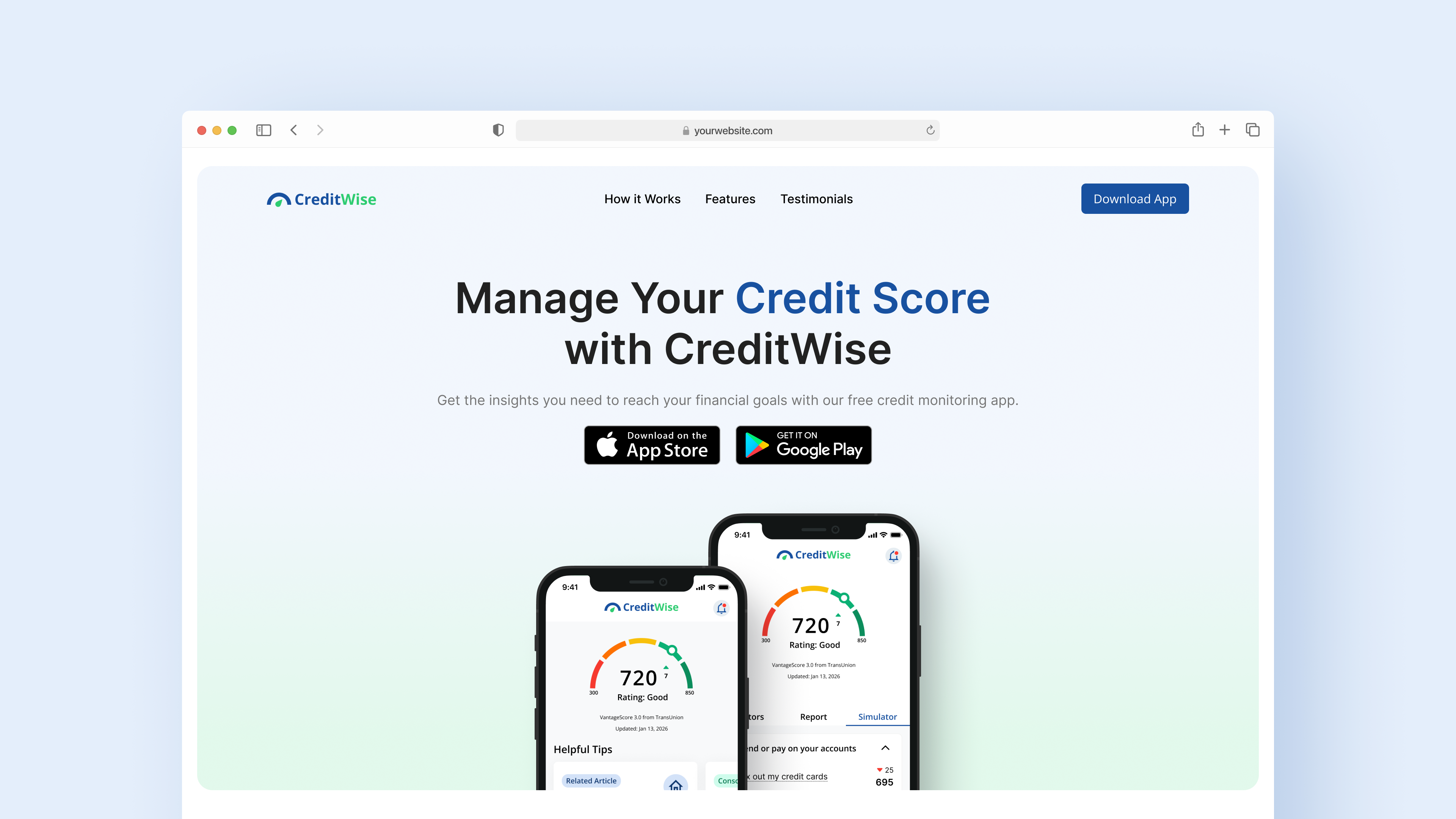 CreditWise Landing Page
